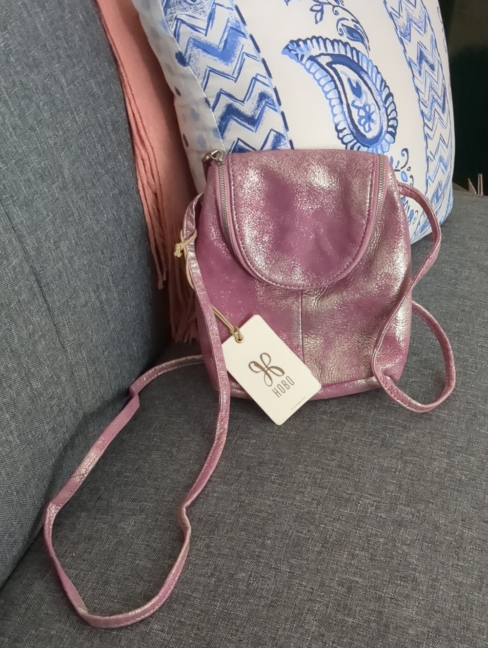 HOBO Metallic Violet Mini Crossbody Bag